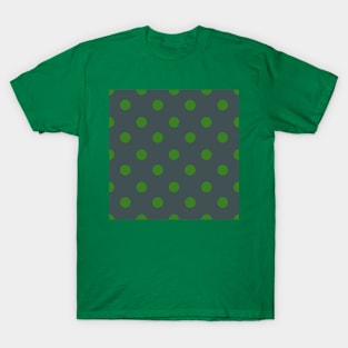 Vintage green dots on grey T-Shirt